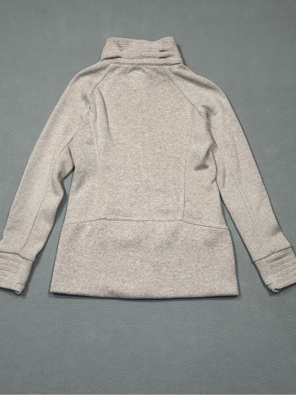 Thread & Supply Fleece Lined Zip Up Jacket Funnel Neck Quilted Hem & Cuffs - Picture 11 of 12